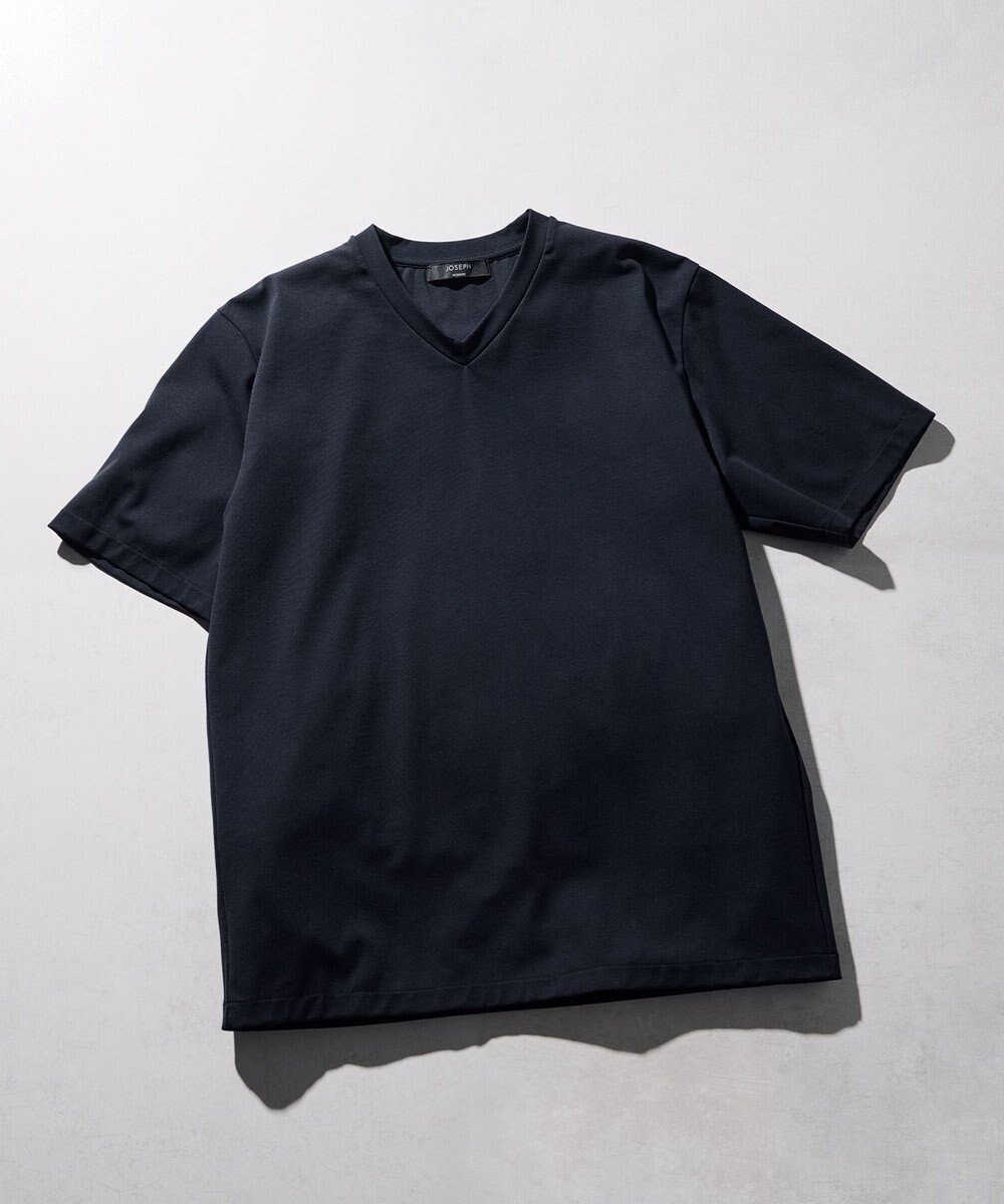【ジョゼフ オム/JOSEPH HOMME / MEN】の【新素材】ハイゲージベアスムース VネックTシャツ インテリア・キッズ・メンズ・レディースファッション・服の通販 founy(ファニー) 　ファッション　Fashion　メンズファッション　Fashion for Men　トップス・カットソー　Cut & Sew Tops　メンズシャツ　Shirts　カットソー　Cut and Sewn Top　シンプル　Simple, Minimal　プリント　Print, Printed Pattern　ベーシック　Basic, Essential　半袖　Short Sleeve, Half Sleeve　夏　Summer　春　Spring　S/S・春夏　SS, Spring/Summer, Warm Season　ブラック系|ID: prp329100004855156 ipo3291000000035766923