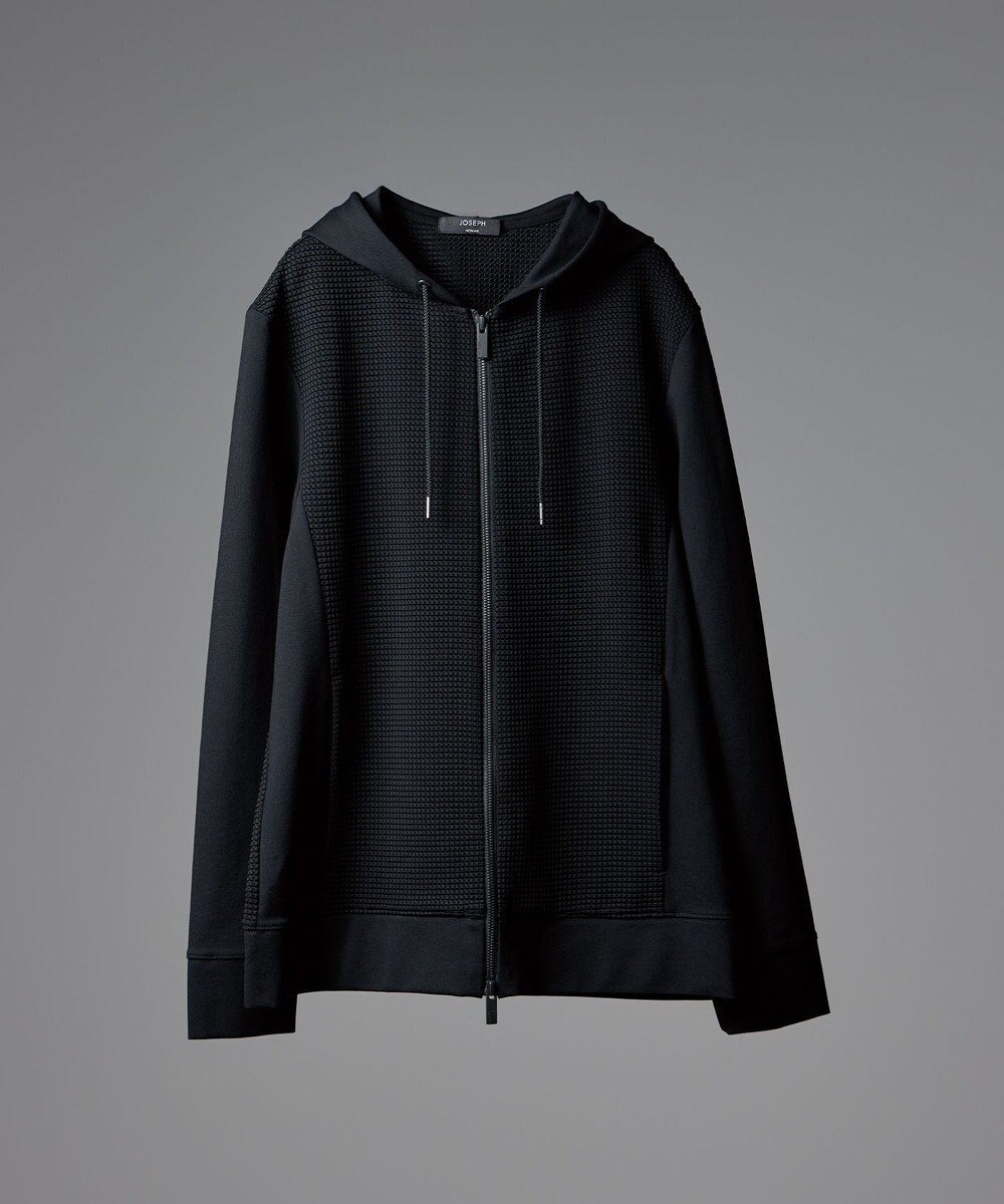 【ジョゼフ オム/JOSEPH HOMME / MEN】の【オリジナル素材 】ライトタックジャージー ジップアップフーディー インテリア・キッズ・メンズ・レディースファッション・服の通販 founy(ファニー) 　ファッション　Fashion　メンズファッション　Fashion for Men　トップス・カットソー　Cut & Sew Tops　パーカー・フーディー / カジュアルコーデ　Hoodies & Parkas　アンサンブル　Ensemble Set　春　Spring　コンビ　Combo, Combination Style　シンプル　Simple, Minimal　スポーティ　Sporty, Casual Athletic　セットアップ　Set-Up, Coordinated Outfit　定番　Standard, Basic Item　パーカー　Hoodie, Parka　フロント　Front, Front Design　ベーシック　Basic, Essential　S/S・春夏　SS, Spring/Summer, Warm Season　夏　Summer　ブラック系|ID: prp329100004855158 ipo3291000000035767027