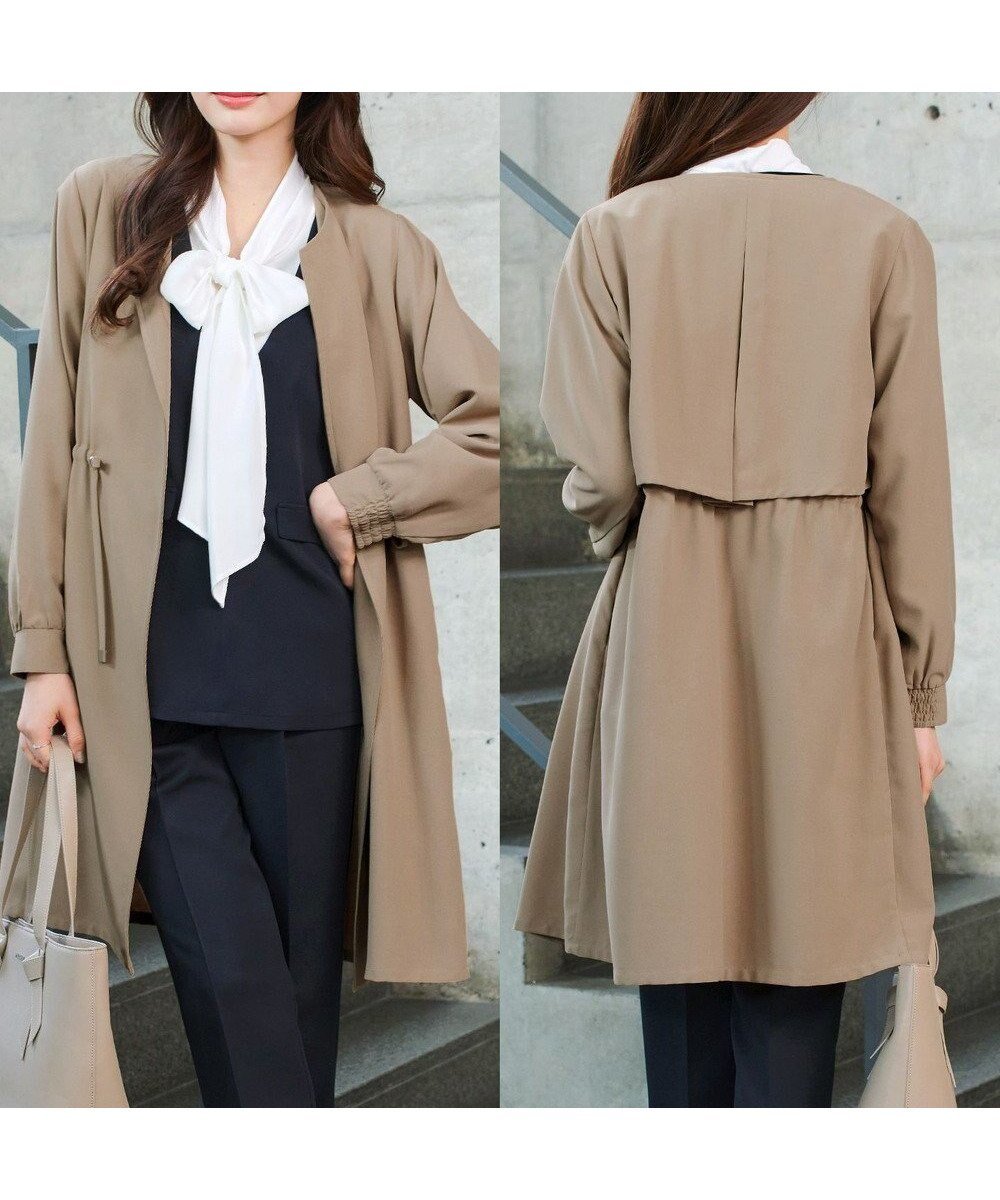 【ティアクラッセ/Tiaclasse】のタックヨーク着流しパフスリ-ブコート 人気、トレンドファッション・服の通販 founy(ファニー) 　ファッション　Fashion　レディースファッション　Fashion for Women　アウター　Coat / Outerwear Collection　コート・ロングコート・ピーコート　Long Coats, Peacoats & More　レディースジャケット・軽アウター　Jackets　春　Spring　秋　Autumn　シルバー　Silver, Metallic Silver　ジャケット　Jacket, Outerwear　スリーブ　Sleeve, Long Sleeve / Short Sleeve　とろみ　Fluid, Flowy Fabric　フェミニン　Feminine, Girly　ポケット　Pocket, Pocket Detail　ヨーク　Yoke, Yoke Design　A/W・秋冬　Autumn/Winter　S/S・春夏　SS, Spring/Summer, Warm Season　おすすめ　Recommended / Our Picks　夏　Summer　エレガント 上品　Elegant　ビジネス 仕事 通勤　Business / Work / Commuting　 other-1|ID: prp329100004855167 ipo3291000000035767898