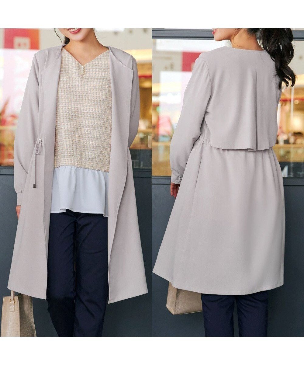 【ティアクラッセ/Tiaclasse】のタックヨーク着流しパフスリ-ブコート インテリア・キッズ・メンズ・レディースファッション・服の通販 founy(ファニー) 　ファッション　Fashion　レディースファッション　Fashion for Women　アウター　Coat / Outerwear Collection　コート・ロングコート・ピーコート　Long Coats, Peacoats & More　レディースジャケット・軽アウター　Jackets　春　Spring　秋　Autumn　シルバー　Silver, Metallic Silver　ジャケット　Jacket, Outerwear　スリーブ　Sleeve, Long Sleeve / Short Sleeve　とろみ　Fluid, Flowy Fabric　フェミニン　Feminine, Girly　ポケット　Pocket, Pocket Detail　ヨーク　Yoke, Yoke Design　A/W・秋冬　Autumn/Winter　S/S・春夏　SS, Spring/Summer, Warm Season　おすすめ　Recommended / Our Picks　夏　Summer　エレガント 上品　Elegant　ビジネス 仕事 通勤　Business / Work / Commuting　グレージュ|ID: prp329100004855167 ipo3291000000035767907