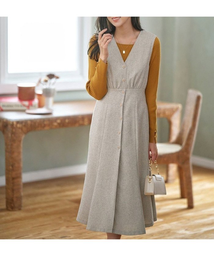 【エニィ スィス/any SiS】の【洗える】ツイーディマーメイド ジャンパースカート インテリア・キッズ・メンズ・レディースファッション・服の通販 founy(ファニー) https://founy.com/ ファッション Fashion レディースファッション Fashion for Women スカート Skirts カットソー Cut and Sewn Top クラシカル Classical, Vintage-Inspired ツイード Twill, Twill Weave フレア Flare, Flared ポケット Pocket, Pocket Detail マーメイド Mermaid, Fishtail Silhouette ミックス Mix, Mixed Style エレガント 上品 Elegant 冬 Winter / This Winter 洗える Machine Washable 秋 Autumn A/W・秋冬 Autumn/Winter |ID: prp329100004855189 ipo3291000000035769222