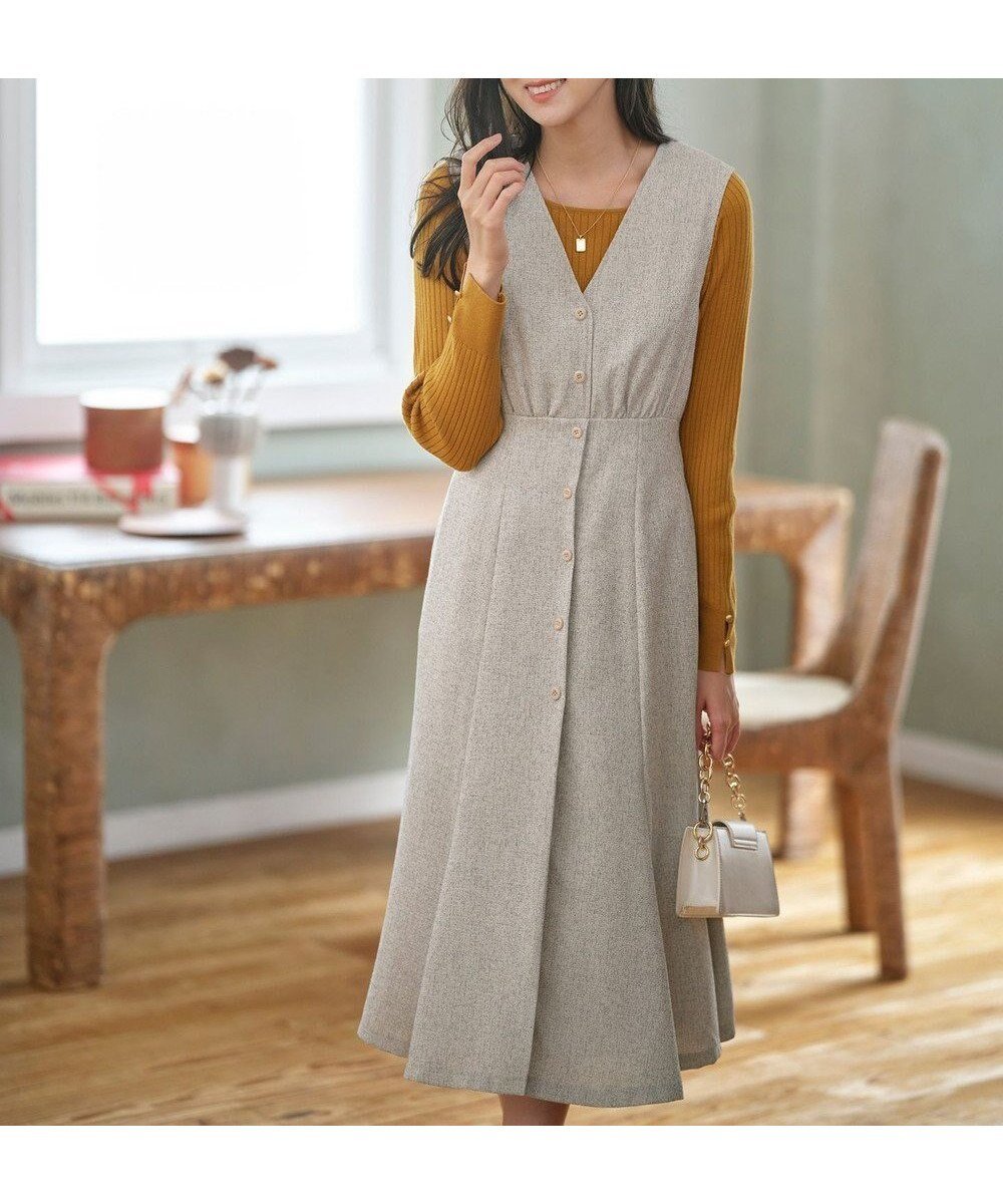 【エニィ スィス/any SiS】の【洗える】ツイーディマーメイド ジャンパースカート インテリア・キッズ・メンズ・レディースファッション・服の通販 founy(ファニー) 　ファッション　Fashion　レディースファッション　Fashion for Women　スカート　Skirts　カットソー　Cut and Sewn Top　クラシカル　Classical, Vintage-Inspired　ツイード　Twill, Twill Weave　フレア　Flare, Flared　ポケット　Pocket, Pocket Detail　マーメイド　Mermaid, Fishtail Silhouette　ミックス　Mix, Mixed Style　エレガント 上品　Elegant　冬　Winter / This Winter　洗える　Machine Washable　秋　Autumn　A/W・秋冬　Autumn/Winter　アイボリー|ID: prp329100004855189 ipo3291000000035769228