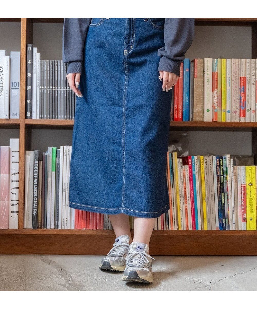 【サキュウ/caqu】のFS 4/5丈 デニムスカート インテリア・キッズ・メンズ・レディースファッション・服の通販 founy(ファニー) 　ファッション　Fashion　レディースファッション　Fashion for Women　スカート　Skirts　デニムスカート・カジュアルスカート　Denim Skirts　インディゴ　Indigo Denim　コーティング　Coating, Coated Finish　シンプル　Simple, Minimal　ジーンズ　Jeans, Denim Pants　センター　Center, Center Line　デニム　Denim, Jeans Material　人気　Popular, Best Seller　フロント　Front, Front Design　A/W・秋冬　Autumn/Winter　S/S・春夏　SS, Spring/Summer, Warm Season　夏　Summer　エレガント 上品　Elegant　1year|ID: prp329100004855194 ipo3291000000035769380