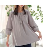 【ティアクラッセ/Tiaclasse】のランタンパフ袖カットソー切替チュニック グレージュ|ID: prp329100004855251 ipo3291000000035771885