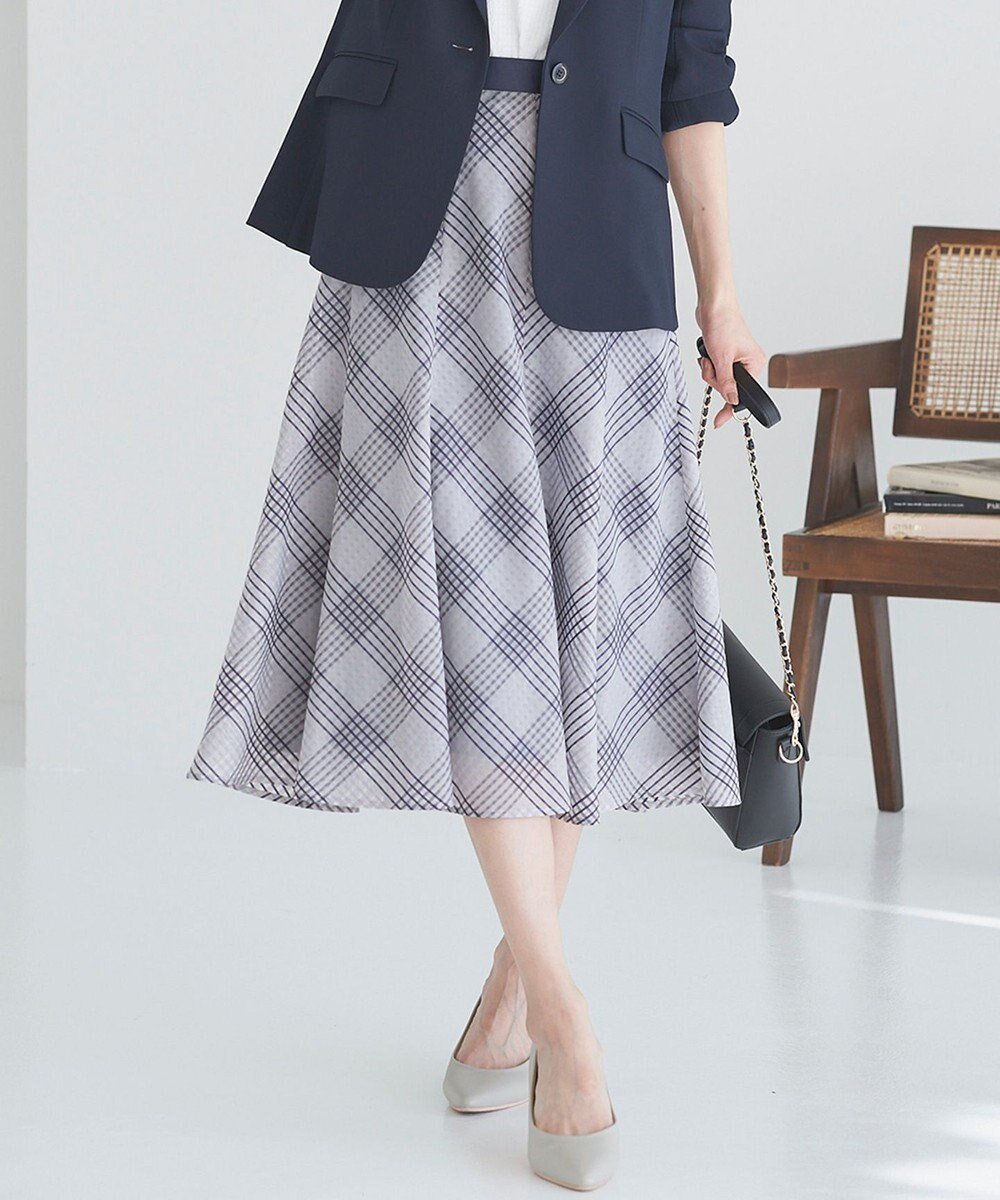 【エニィ スィス/any SiS】の【洗える】ツートーンシアーチェック スカート インテリア・キッズ・メンズ・レディースファッション・服の通販 founy(ファニー) ファッション Fashion レディースファッション Fashion for Women スカート Skirts チェック Check, Plaid, Tartan フレア Flare, Flared エレガント 上品 Elegant 人気 Popular, Best Seller 夏 Summer 春 Spring S/S・春夏 SS, Spring/Summer, Warm Season 洗える Machine Washable ラベンダーグレー系|ID: prp329100004855253 ipo3291000000035771915
