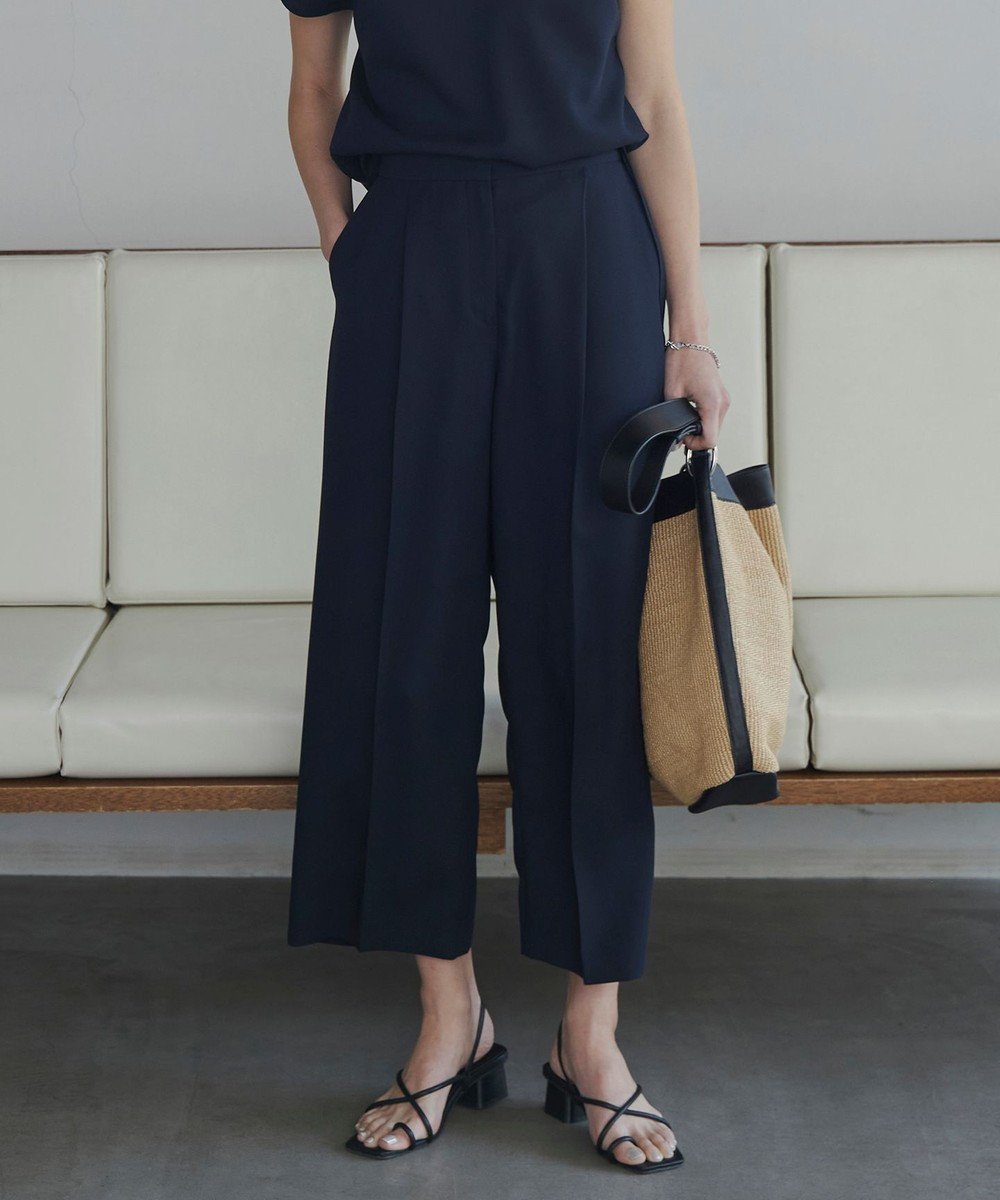 【アイシービー/iCB】の【WEB限定カラーあり】FluidBackSatin ワイドクロップドパンツ インテリア・キッズ・メンズ・レディースファッション・服の通販 founy(ファニー) 　ファッション　Fashion　レディースファッション　Fashion for Women　パンツ　Pants & Trousers　春　Spring　サテン　Satin, Glossy Fabric　セットアップ　Set-Up, Coordinated Outfit　センター　Center, Center Line　ノースリーブ　Sleeveless, No-Sleeve　人気　Popular, Best Seller　バランス　Balance, Style Balance　フロント　Front, Front Design　ワイド　Wide, Wide Fit　S/S・春夏　SS, Spring/Summer, Warm Season　おすすめ　Recommended / Our Picks　夏　Summer　2023春夏・S/S　Spring/Summer 2023 SS23　2023年　2023　ネイビー系|ID: prp329100004855266 ipo3291000000035772260
