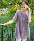 【ティアクラッセ/Tiaclasse】の【洗える】スカラップレースチュニックブラウス ラベンダー|ID: prp329100004855269 ipo3291000000035772427