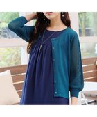 【ティアクラッセ/Tiaclasse】の【洗える】メッシュ編みスリーブカーディガン ターコイズ|ID: prp329100004855270 ipo3291000000035772448