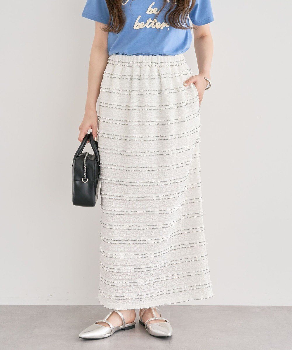 【グリーンパークス/Green Parks】の・SUGAR SPOON レースフリルナロースカート インテリア・キッズ・メンズ・レディースファッション・服の通販 founy(ファニー) ファッション Fashion レディースファッション Fashion for Women スカート Skirts おすすめ Recommended / Our Picks スリット Slit, Slit Detail セットアップ Set-Up, Coordinated Outfit ダウン Down, Puffer フィット Fit, Slim Fit フリル Frill, Ruffle ポケット Pocket, Pocket Detail レース Lace, Lace Fabric A/W・秋冬 Autumn/Winter Off White|ID: prp329100004855300 ipo3291000000035774071