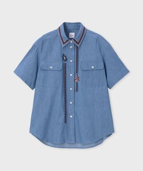 【ポール スミス/Paul Smith】のLa Peche エンブロイダリーデニム シャツ 人気、トレンドファッション・服の通販 founy(ファニー) ファッション Fashion レディースファッション Fashion for Women トップス・カットソー Cut & Sew Tops シャツ・ブラウス・オフィスカジュアル Elegant Blouses & Button-Ups シンプル Simple, Minimal デニム Denim, Jeans Material フロント Front, Front Design モチーフ Motif, Design Theme 半袖 Short Sleeve, Half Sleeve 夏 Summer S/S・春夏 SS, Spring/Summer, Warm Season A/W・秋冬 Autumn/Winter |ID:prp329100004855318