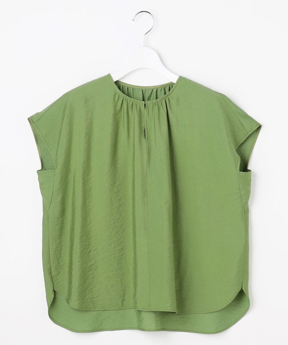 【自由区/JIYU-KU】の【セットアップ対応】エアリーツイルプルオーバー ブラウス インテリア・キッズ・メンズ・レディースファッション・服の通販 founy(ファニー) 　ファッション　Fashion　レディースファッション　Fashion for Women　トップス・カットソー　Cut & Sew Tops　シャツ・ブラウス・オフィスカジュアル　Elegant Blouses & Button-Ups　カジュアルプルオーバー・ニットトップス　Pullovers & Knit Tops / Casual Pullovers　セットアップ　Matching Sets　レディーストップス・ブラウス　Tops & Blouses / Assorted Women's Tops　インナー　Innerwear　春　Spring　キュロット　Culottes, Wide Shorts　ギャザー　Gathered, Ruffled　スリーブ　Sleeve, Long Sleeve / Short Sleeve　セットアップ　Set-Up, Coordinated Outfit　とろみ　Fluid, Flowy Fabric　ツイル　Twist, Twisted Detail　ドレープ　Drape, Draping Fabric　バランス　Balance, Style Balance　フレンチ　French, French Style　ワイド　Wide, Wide Fit　S/S・春夏　SS, Spring/Summer, Warm Season　夏　Summer　グリーン|ID: prp329100004855330 ipo3291000000035774815