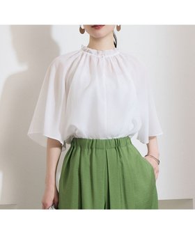 【自由区/JIYU-KU】のリヨセルポプリンフリル ブラウス 人気、トレンドファッション・服の通販 founy(ファニー) ファッション Fashion レディースファッション Fashion for Women トップス・カットソー Cut & Sew Tops シャツ・ブラウス・オフィスカジュアル Elegant Blouses & Button-Ups シンプル Simple, Minimal スリーブ Sleeve, Long Sleeve / Short Sleeve ドレープ Drape, Draping Fabric フェミニン Feminine, Girly フリル Frill, Ruffle フレア Flare, Flared ボトム Bottoms, Lower Wear 夏 Summer 抗菌 Antibacterial, Bacteria-Resistant 春 Spring S/S・春夏 SS, Spring/Summer, Warm Season |ID:prp329100004855331