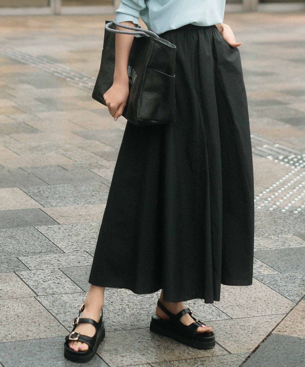 【23区/NIJYUSANKU】の【洗える】ナイロンコットンタフタ フレアスカート インテリア・キッズ・メンズ・レディースファッション・服の通販 founy(ファニー) 　ファッション　Fashion　レディースファッション　Fashion for Women　スカート　Skirts　Aライン・フレアスカート　A-Line & Flared Skirts　春　Spring　洗える　Machine Washable　タフタ　Taffeta, Structured Fabric　フレア　Flare, Flared　ベーシック　Basic, Essential　S/S・春夏　SS, Spring/Summer, Warm Season　夏　Summer　2024年　2024　2024春夏・S/S　Spring/Summer 2024 SS24　ブラック系|ID: prp329100004855348 ipo3291000000035775171