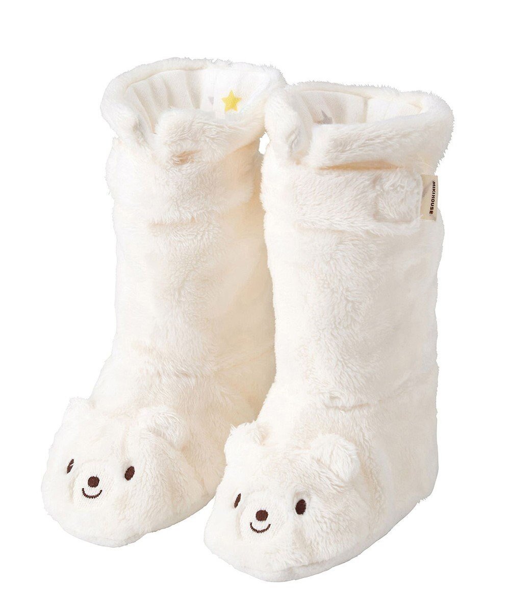 【ミキハウスホットビスケッツ/MIKI HOUSE HOT BISCUITS / KIDS】の【ミキハウス】【12cm】 マイクロファー ロングブーティ インテリア・キッズ・メンズ・レディースファッション・服の通販 founy(ファニー) 　ファッション　Fashion　キッズファッション　Fashion for Kids　おすすめ　Recommended / Our Picks　なめらか　Smooth, Silky Texture　ソックス　Socks, Hosiery　フィット　Fit, Slim Fit　防寒　Cold Protection, Winter-Ready　白×黄|ID: prp329100004855518 ipo3291000000035788212