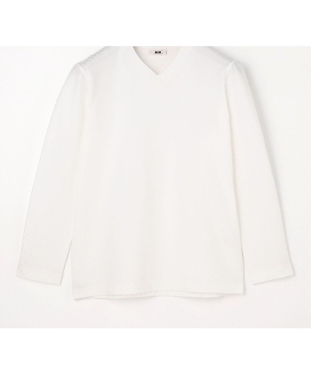 【ジョセフ アブード/JOSEPH ABBOUD / MEN】の【上質な肌触りと美しい光沢感 】ブロックリンクス 長袖Tシャツ 26SSモデル インテリア・キッズ・メンズ・レディースファッション・服の通販 founy(ファニー) 　ファッション　Fashion　メンズファッション　Fashion for Men　トップス・カットソー　Cut & Sew Tops　メンズシャツ　Shirts　インナー　Innerwear　春　Spring　カットソー　Cut and Sewn Top　カーディガン　Cardigan, Knitwear　コンパクト　Compact, Small Size　ジャケット　Jacket, Outerwear　ダウン　Down, Puffer　デニム　Denim, Jeans Material　なめらか　Smooth, Silky Texture　長袖　Long Sleeve, Full Sleeve　ブロック　Block, Solid Block Pattern　S/S・春夏　SS, Spring/Summer, Warm Season　おすすめ　Recommended / Our Picks　夏　Summer　エレガント 上品　Elegant　ビジネス 仕事 通勤　Business / Work / Commuting　2026年　2026　ホワイト系|ID: prp329100004855529 ipo3291000000035788482