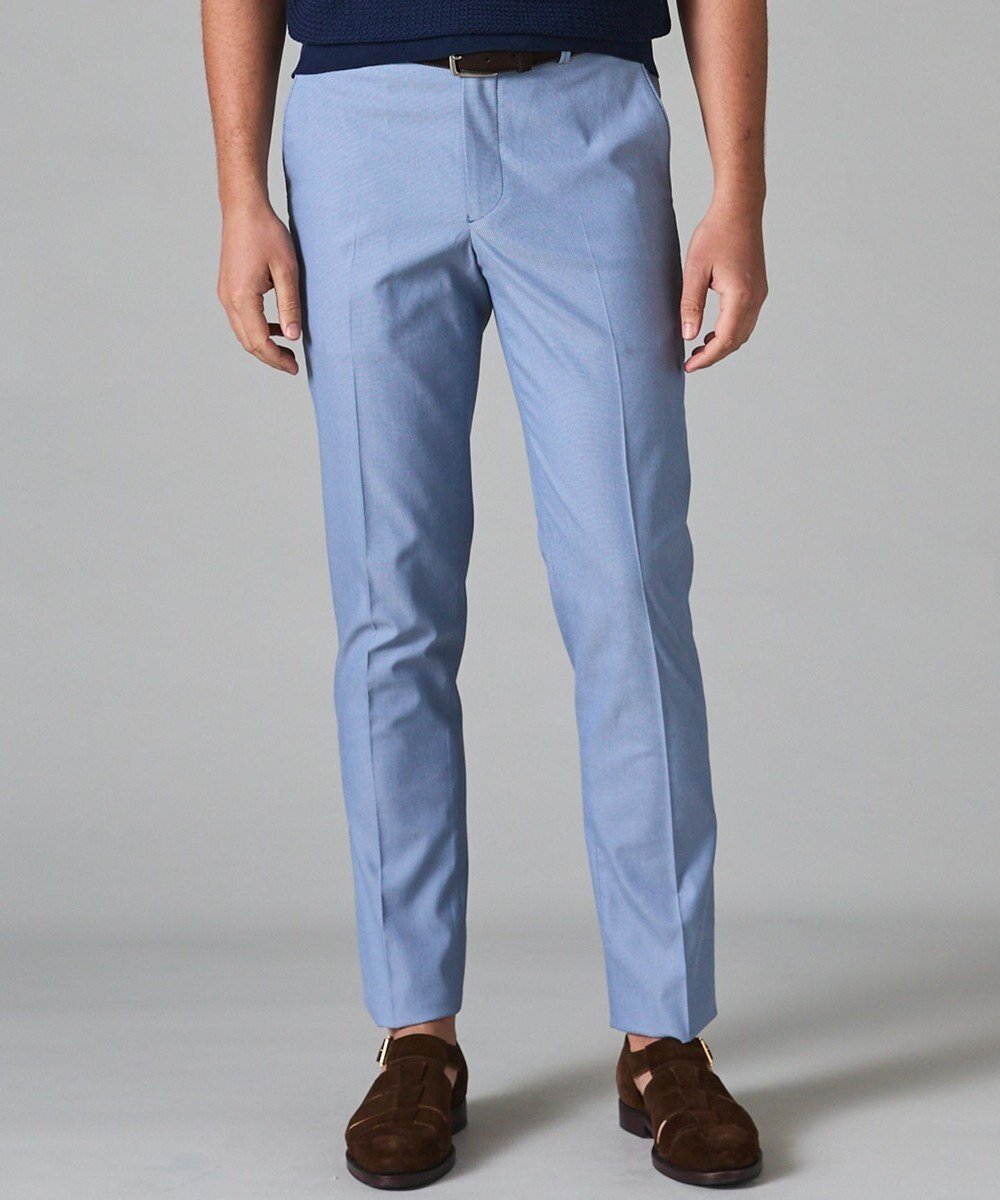 【五大陸/gotairiku / MEN】のウエストアジャスター/折り目加工/吸汗速乾/洗える【ビジネス対応】クールマックスパンツ(24年モデル) インテリア・キッズ・メンズ・レディースファッション・服の通販 founy(ファニー) 　ファッション　Fashion　メンズファッション　Fashion for Men　ボトムス　Bottoms　春　Spring　洗える　Machine Washable　吸水　Absorbent, Quick-Dry　シャンブレー　Chambray, Denim-Like Fabric　ストレッチ　Stretch, Stretchy Fabric　スマート　Smart, Elegant　スリット　Slit, Slit Detail　スリム　Slim, Slim Fit　ドレス　Dress, One-Piece　ポケット　Pocket, Pocket Detail　S/S・春夏　SS, Spring/Summer, Warm Season　夏　Summer　エレガント 上品　Elegant　ビジネス 仕事 通勤　Business / Work / Commuting　サックスブルー系|ID: prp329100004855539 ipo3291000000035788699