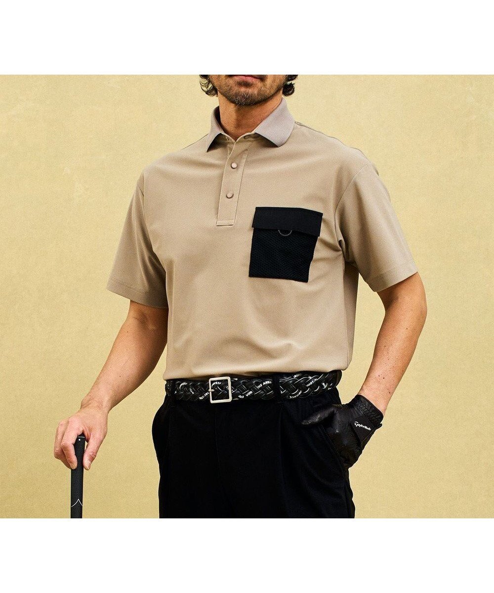 【23区 ゴルフ/23区GOLF / MEN】の【MEN】機能に優れた新素材「AIR TOOL」ポケットポロシャツ インテリア・キッズ・メンズ・レディースファッション・服の通販 founy(ファニー) ファッション Fashion メンズファッション Fashion for Men トップス・カットソー Cut & Sew Tops メンズシャツ Shirts ポロシャツ / きれいめカジュアルスタイル Polo Shirts 春 Spring ショーツ Shorts, Short Pants スポーツ Sports, Activewear ドット Polka Dot, Dot Pattern ポケット Pocket, Pocket Detail ポロシャツ Polo Shirt, Collared Tee メッシュ Mesh, Net Fabric S/S・春夏 SS, Spring/Summer, Warm Season 夏 Summer 旅行 Travel エレガント 上品 Elegant ビジネス 仕事 通勤 Business / Work / Commuting ベージュ系|ID: prp329100004855563 ipo3291000000035789313