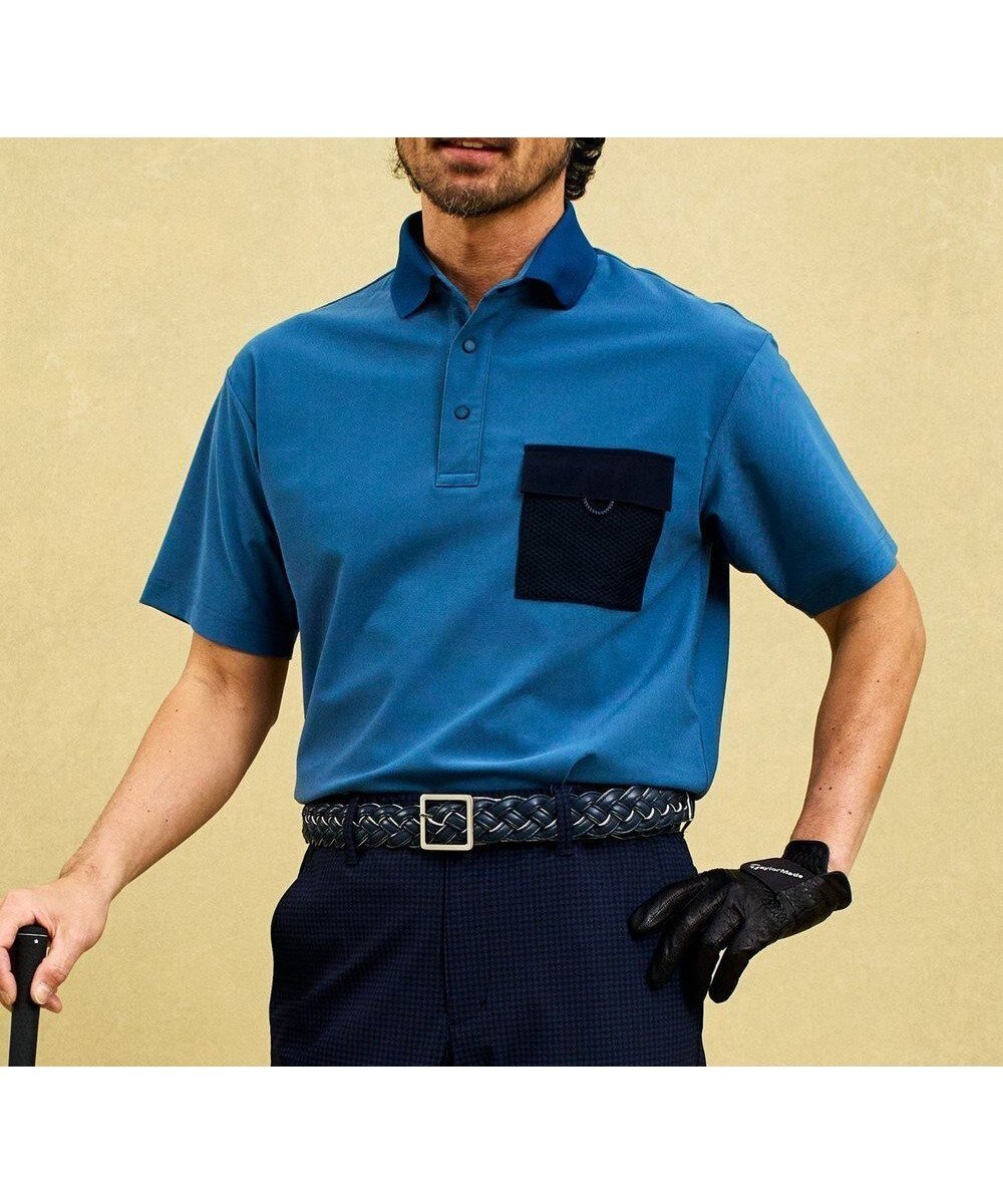【23区 ゴルフ/23区GOLF / MEN】の【MEN】機能に優れた新素材「AIR TOOL」ポケットポロシャツ インテリア・キッズ・メンズ・レディースファッション・服の通販 founy(ファニー) ファッション Fashion メンズファッション Fashion for Men トップス・カットソー Cut & Sew Tops メンズシャツ Shirts ポロシャツ / きれいめカジュアルスタイル Polo Shirts 春 Spring ショーツ Shorts, Short Pants スポーツ Sports, Activewear ドット Polka Dot, Dot Pattern ポケット Pocket, Pocket Detail ポロシャツ Polo Shirt, Collared Tee メッシュ Mesh, Net Fabric S/S・春夏 SS, Spring/Summer, Warm Season 夏 Summer 旅行 Travel エレガント 上品 Elegant ビジネス 仕事 通勤 Business / Work / Commuting サックスブルー系|ID: prp329100004855563 ipo3291000000035789319