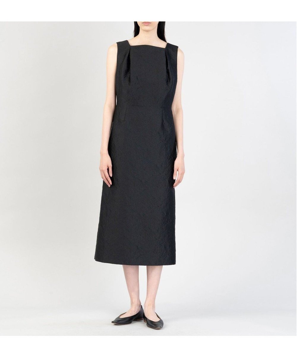 【23区/NIJYUSANKU】の【エステータ】シャイニージャカード ワンピース インテリア・キッズ・メンズ・レディースファッション・服の通販 founy(ファニー) 　ファッション　Fashion　レディースファッション　Fashion for Women　ワンピース　Dresses　イタリア　Italy　エレガント 上品　Elegant　春　Spring　カッティング　Cutting Detail　ジャカード／ジャガード　Jacquard, Woven Pattern　ノースリーブ　Sleeveless, No-Sleeve　フォルム　Silhouette, Form　フラワー　Flower, Floral　S/S・春夏　SS, Spring/Summer, Warm Season　夏　Summer　ビジネス 仕事 通勤　Business / Work / Commuting　ブラック系|ID: prp329100004855577 ipo3291000000035790587
