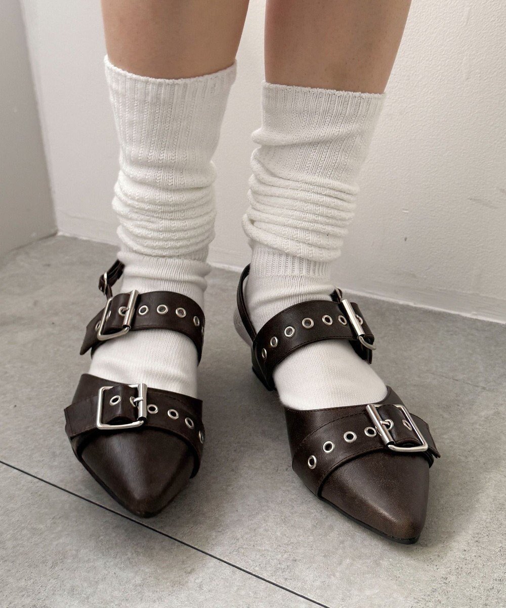 【ウィゴー/WEGO】のハトメベルトポインテッドシューズ インテリア・キッズ・メンズ・レディースファッション・服の通販 founy(ファニー) 　ファッション　Fashion　レディースファッション　Fashion for Women　ベルト&ウエストマーク　Belts & Waist Accessories　シューズ　Shoes, Footwear　シルバー　Silver, Metallic Silver　シンプル　Simple, Minimal　スマホ　Smartphone, Mobile Device　トレンド　Trend, Trending Now　ブラウンその他|ID: prp329100004855579 ipo3291000000035790628