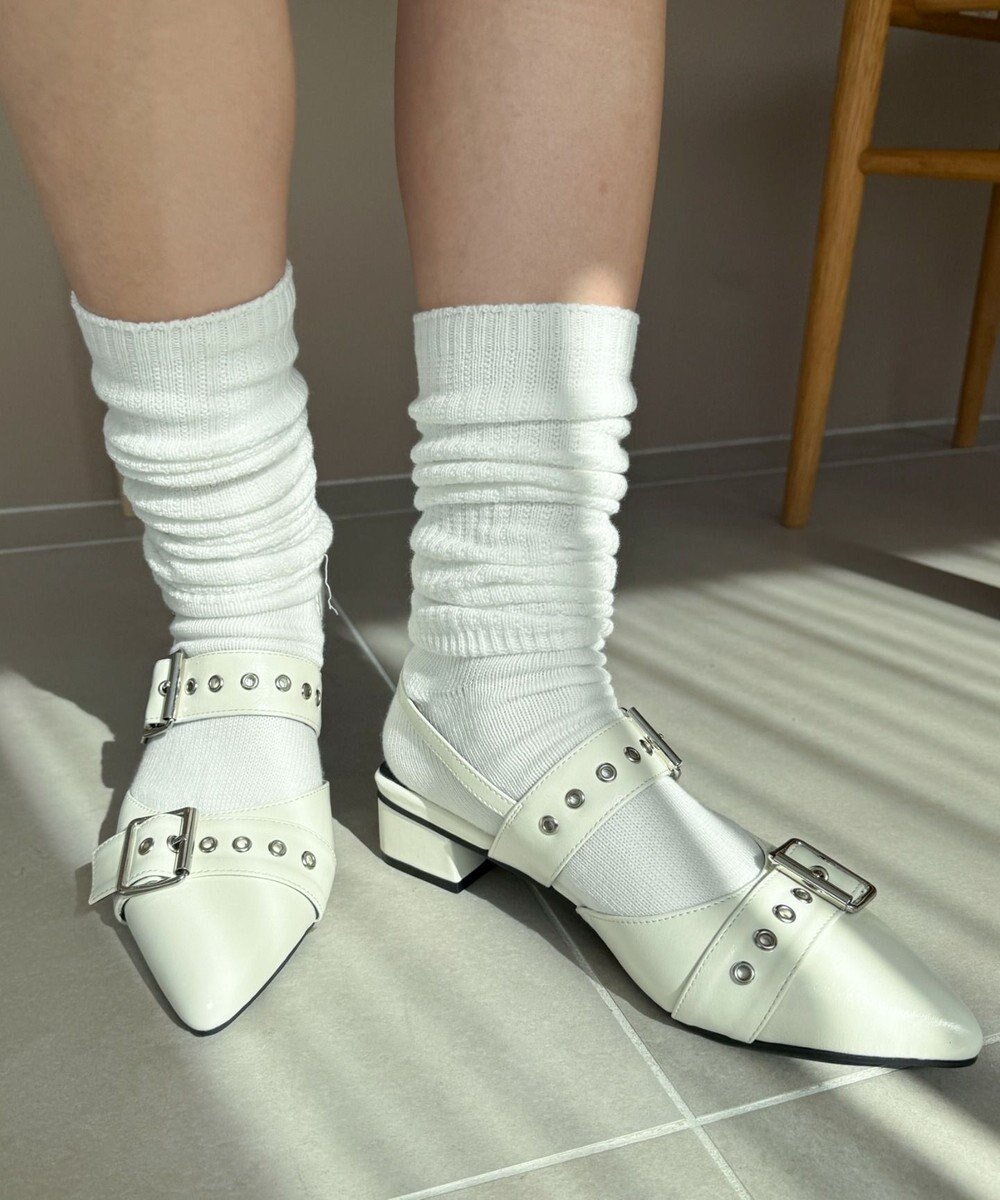 【ウィゴー/WEGO】のハトメベルトポインテッドシューズ インテリア・キッズ・メンズ・レディースファッション・服の通販 founy(ファニー) 　ファッション　Fashion　レディースファッション　Fashion for Women　ベルト&ウエストマーク　Belts & Waist Accessories　シューズ　Shoes, Footwear　シルバー　Silver, Metallic Silver　シンプル　Simple, Minimal　スマホ　Smartphone, Mobile Device　トレンド　Trend, Trending Now　ホワイト|ID: prp329100004855579 ipo3291000000035790641