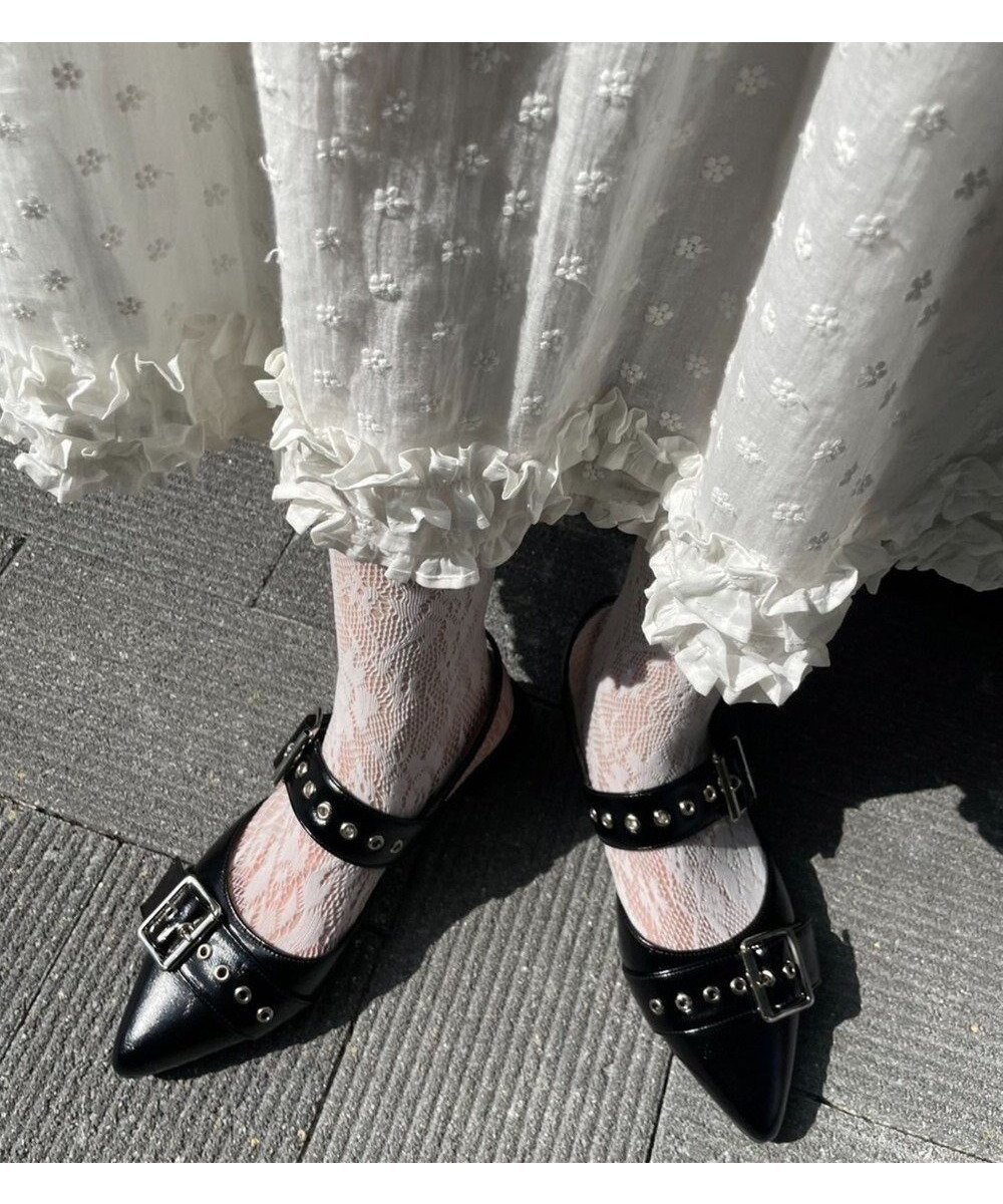 【ウィゴー/WEGO】のハトメベルトポインテッドシューズ インテリア・キッズ・メンズ・レディースファッション・服の通販 founy(ファニー) 　ファッション　Fashion　レディースファッション　Fashion for Women　ベルト&ウエストマーク　Belts & Waist Accessories　シューズ　Shoes, Footwear　シルバー　Silver, Metallic Silver　シンプル　Simple, Minimal　スマホ　Smartphone, Mobile Device　トレンド　Trend, Trending Now　ブラック|ID: prp329100004855579 ipo3291000000035790650