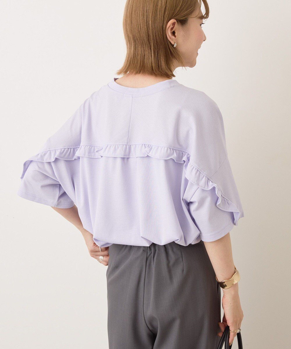 【アメリカンホリック/AMERICAN HOLIC】のバックフリルラウンドカットプルオーバー インテリア・キッズ・メンズ・レディースファッション・服の通販 founy(ファニー) 　ファッション　Fashion　レディースファッション　Fashion for Women　トップス・カットソー　Cut & Sew Tops　シャツ・ブラウス・オフィスカジュアル　Elegant Blouses & Button-Ups　ロングTシャツ・Tシャツ　Longline T-Shirts & Tees　カジュアルプルオーバー・ニットトップス　Pullovers & Knit Tops / Casual Pullovers　カットソー・ベーシックTシャツ　Cut-and-Sewn Tops / Stretch Tees & Basics　カットソー　Cut and Sewn Top　フェミニン　Feminine, Girly　フリル　Frill, Ruffle　ヘムライン　Hemline, Bottom Cut　ボトム　Bottoms, Lower Wear　ポケット　Pocket, Pocket Detail　ラウンド　Round, Round Neck　夏　Summer　春　Spring　S/S・春夏　SS, Spring/Summer, Warm Season　Lavender|ID: prp329100004855620 ipo3291000000035792957