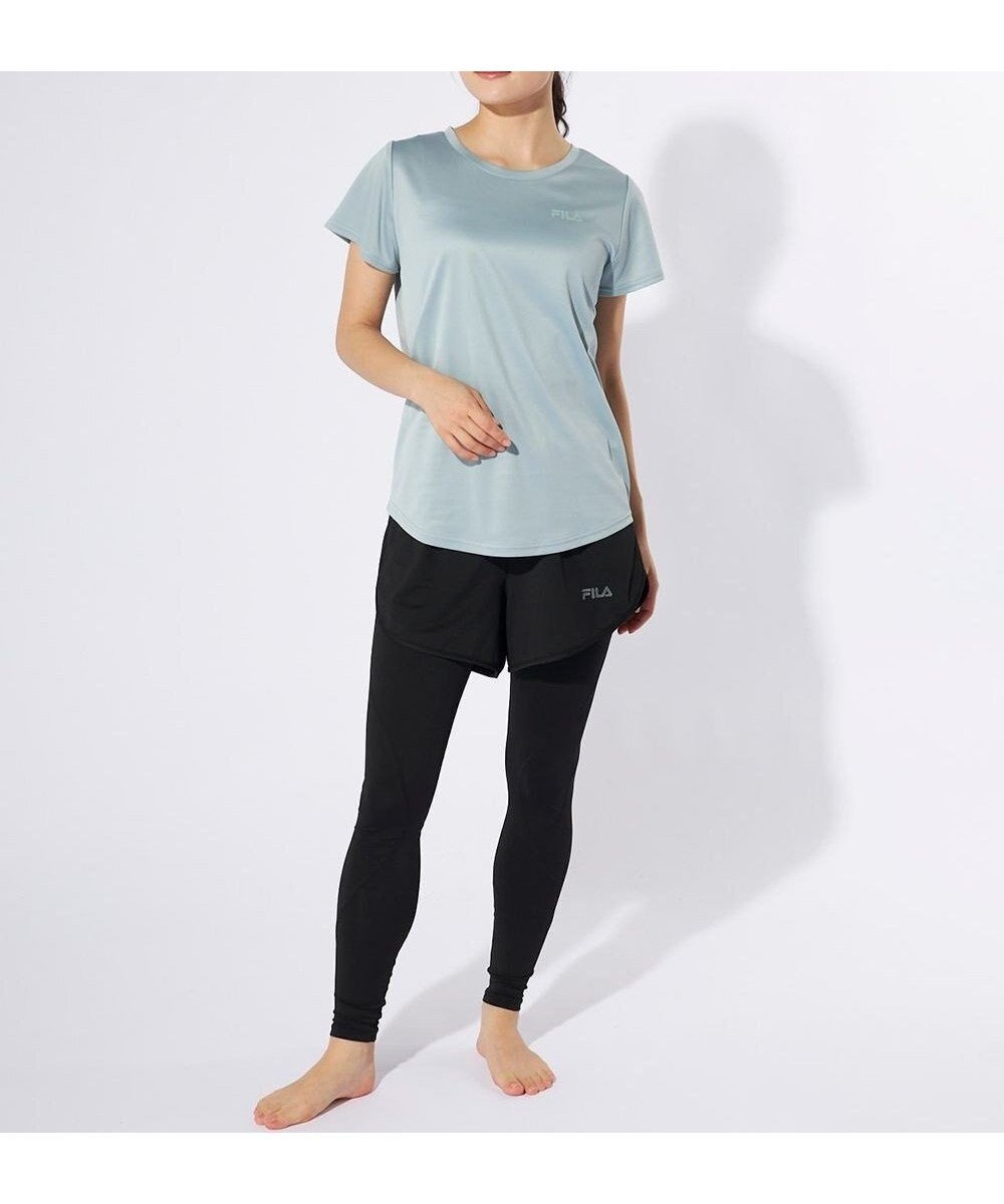 【その他のブランド/Other】の【FILA】コンプレッションウェア上下2点セット インテリア・キッズ・メンズ・レディースファッション・服の通販 founy(ファニー) 　ファッション　Fashion　レディースファッション　Fashion for Women　パンツ　Pants & Trousers　レギンス　Leggings & Stretch Pants　レッグウェア・ストッキング　Legwear & Hosiery　イタリア　Italy　吸水　Absorbent, Quick-Dry　ショート　Short, Short Length　シンプル　Simple, Minimal　ストレッチ　Stretch, Stretchy Fabric　スポーツ　Sports, Activewear　フィット　Fit, Slim Fit　ヨガ　Yoga, Yoga Wear　レギンス　Leggings, Stretch Pants　ダークミント|ID: prp329100004855692 ipo3291000000035793955