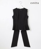 【23区/NIJYUSANKU】の【エステータ】ライトダブルクロス バックリボン ペプラムトップス 人気、トレンドファッション・服の通販 founy(ファニー) ファッション Fashion レディースファッション Fashion for Women トップス・カットソー Cut & Sew Tops シャツ・ブラウス・オフィスカジュアル Elegant Blouses & Button-Ups セットアップ Set-Up, Coordinated Outfit ヘムライン Hemline, Bottom Cut ペプラム Peplum, Flared Hem ボトム Bottoms, Lower Wear リボン Ribbon, Bow A/W・秋冬 Autumn/Winter 冬 Winter / This Winter おすすめ Recommended / Our Picks thumbnail ブラック|ID: prp329100004856450 ipo3291000000035812833