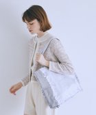 【メゾンドフルール/Maison de FLEUR】のサテンフリルスクエアトートバッグ Light Blue|ID: prp329100004856597 ipo3291000000035816050