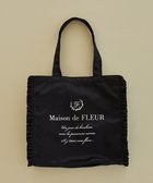 【メゾンドフルール/Maison de FLEUR】のサテンフリルスクエアトートバッグ Black|ID: prp329100004856597 ipo3291000000035816052