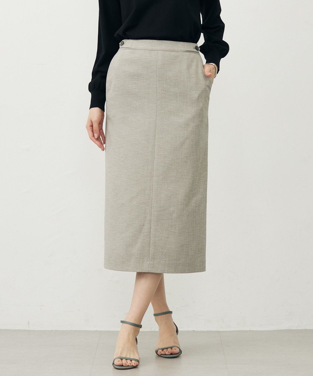【ジェイ プレス/J.PRESS】のShineシャンブレーツイル スカート インテリア・キッズ・メンズ・レディースファッション・服の通販 founy(ファニー) 　ファッション　Fashion　レディースファッション　Fashion for Women　スカート　Skirts　シャンブレー　Chambray, Denim-Like Fabric　スリット　Slit, Slit Detail　バランス　Balance, Style Balance　秋　Autumn　A/W・秋冬　Autumn/Winter　グレー系|ID: prp329100004856705 ipo3291000000035818289