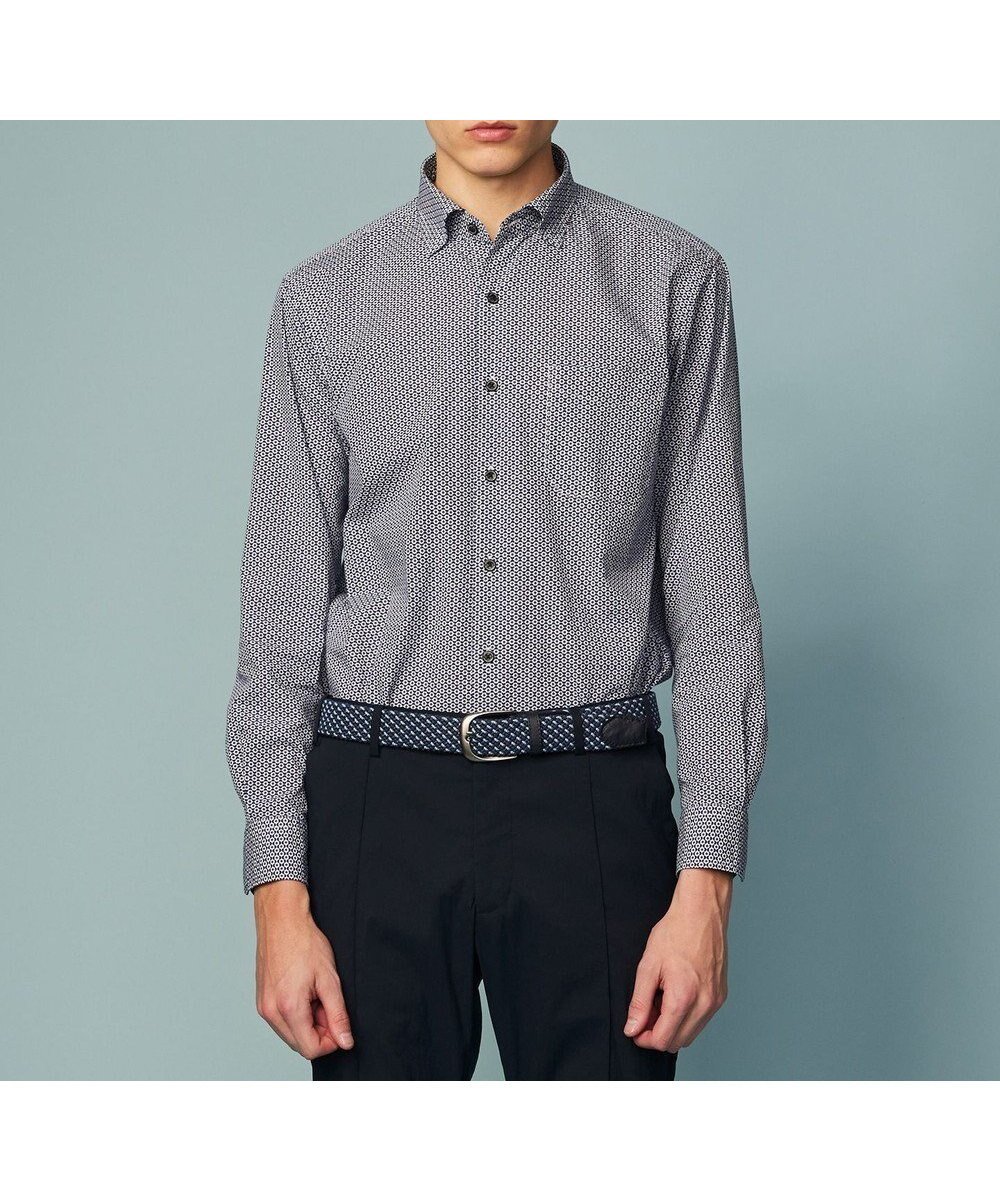 【ジョセフ アブード/JOSEPH ABBOUD / MEN】の【オーガニックコットン使用】コットンプリント シャツ インテリア・キッズ・メンズ・レディースファッション・服の通販 founy(ファニー) 　ファッション　Fashion　メンズファッション　Fashion for Men　トップス・カットソー　Cut & Sew Tops　メンズシャツ　Shirts　オーガニック　Organic Cotton　フラット　Flat, Flat Shoes　プリント　Print, Printed Pattern　夏　Summer　春　Spring　S/S・春夏　SS, Spring/Summer, Warm Season　羽織　Haori, Light Jacket　ネイビー系5|ID: prp329100004856830 ipo3291000000035824995