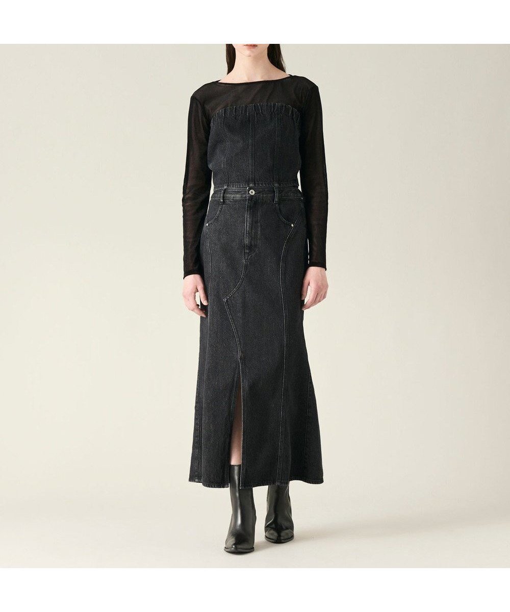 【グレース コンチネンタル/GRACE CONTINENTAL】のマーメイドデニムスカート インテリア・キッズ・メンズ・レディースファッション・服の通販 founy(ファニー) 　ファッション　Fashion　レディースファッション　Fashion for Women　スカート　Skirts　デニムスカート・カジュアルスカート　Denim Skirts　インディゴ　Indigo Denim　スリット　Slit, Slit Detail　センター　Center, Center Line　デニム　Denim, Jeans Material　フロント　Front, Front Design　モダン　Modern, Contemporary　ロング　Long, Long-Length　夏　Summer　定番　Standard, Basic Item　S/S・春夏　SS, Spring/Summer, Warm Season　A/W・秋冬　Autumn/Winter　ブラック|ID: prp329100004856852 ipo3291000000035825609