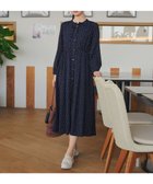 【ティアクラッセ/Tiaclasse】の襟フリルリボンワンピース ネイビードット|ID: prp329100004856896 ipo3291000000035827493