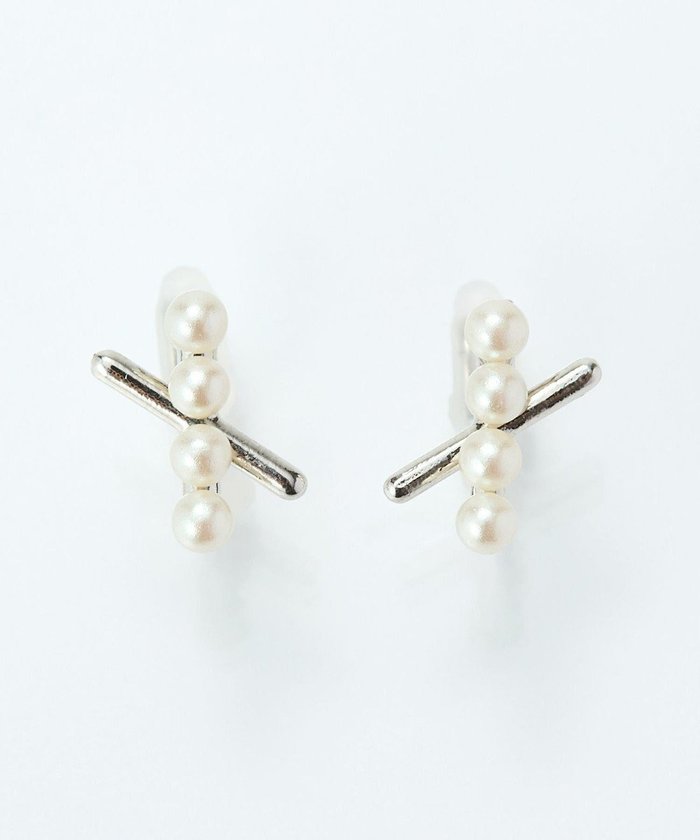 【フィービィー/phoebe】の【痛くないシリーズ/金属アレルギー対応】パールクロスライトフィットイヤリング シルバー インテリア・キッズ・メンズ・レディースファッション・服の通販 founy(ファニー) https://founy.com/ ファッション Fashion レディースファッション Fashion for Women ジュエリー Jewelry ファッションリング Fashion Rings イヤリング・フープ・ドロップタイプ Hoop, Drop & Clip Earrings アクセサリー Fashion Accessories イヤリング Earrings シルバー Silver, Metallic Silver パール Pearl, Pearl Accent メタル Metal, Metal Parts モチーフ Motif, Design Theme 片耳 One-Ear, Single Earring 軽量 Lightweight, Ultra Light |ID: prp329100004857012 ipo3291000000035834004