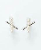 【フィービィー/phoebe】の【痛くないシリーズ/金属アレルギー対応】パールクロスライトフィットイヤリング シルバー シルバー|ID: prp329100004857012 ipo3291000000035834006