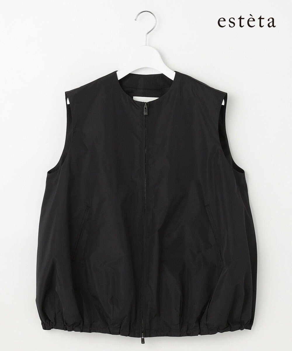 【23区/NIJYUSANKU】の【エステータ】シルクブレンド ライトタフタ ジップアップ ベスト インテリア・キッズ・メンズ・レディースファッション・服の通販 founy(ファニー) 　ファッション　Fashion　レディースファッション　Fashion for Women　アウター　Coat / Outerwear Collection　レディースジャケット・軽アウター　Jackets　イタリア　Italy　エレガント 上品　Elegant　シアー　Sheer, See-Through　シルク　Silk, 100% Silk　シンプル　Simple, Minimal　ジップアップ　Zip-Up, Full Zip　ジャケット　Jacket, Outerwear　スポーティ　Sporty, Casual Athletic　タフタ　Taffeta, Structured Fabric　ドローストリング　Drawstring, Pull Cord　フロント　Front, Front Design　ベスト　Vest, Waistcoat　A/W・秋冬　Autumn/Winter　冬　Winter / This Winter　おすすめ　Recommended / Our Picks　ブラック|ID: prp329100004857044 ipo3291000000035835323