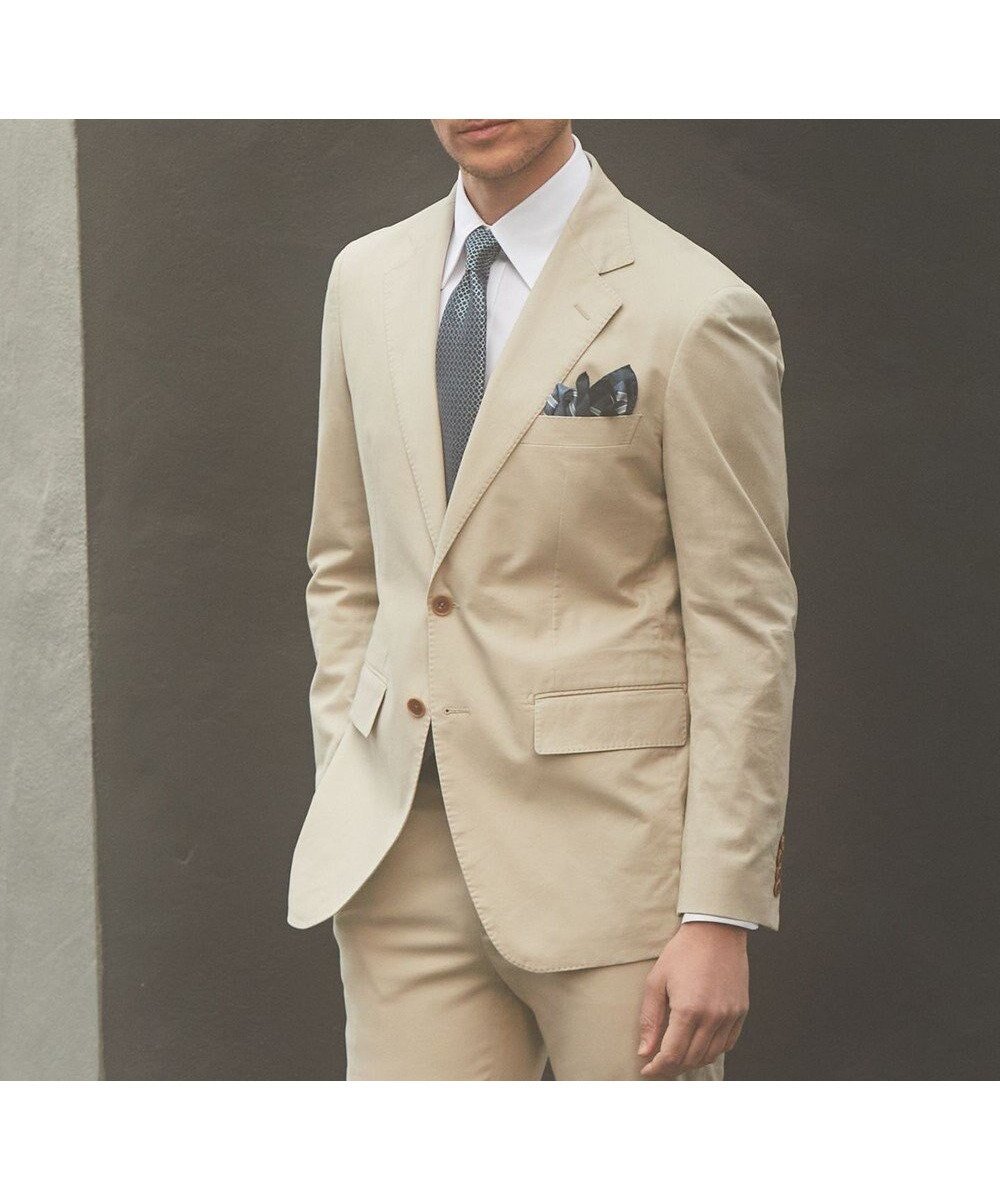 【五大陸/gotairiku / MEN】の【セットアップ対応】OLYMPIAS コットンセットアップジャケット インテリア・キッズ・メンズ・レディースファッション・服の通販 founy(ファニー) 　ファッション　Fashion　メンズファッション　Fashion for Men　アウター　Men's Coats Outerwear　テーラードジャケット　Tailored Jackets & Blazers　シェイプ　Shape, Slim Fit　ジャケット　Jacket, Outerwear　スーツ　Suit, Formalwear　セットアップ　Set-Up, Coordinated Outfit　レギュラー　Regular, Standard Fit　夏　Summer　春　Spring　S/S・春夏　SS, Spring/Summer, Warm Season　ベージュ系|ID: prp329100004857179 ipo3291000000035841808