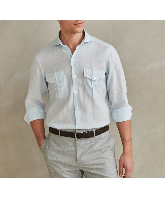 【五大陸/gotairiku / MEN】のノルマンディリネン使用【洗える】カッタウェイカラー ソフトリネンシャツ インテリア・キッズ・メンズ・レディースファッション・服の通販 founy(ファニー) https://founy.com/ ファッション Fashion メンズファッション Fashion for Men トップス・カットソー Cut & Sew Tops メンズシャツ Shirts インナー Innerwear ウォッシャブル Machine Washable 春 Spring 洗える Machine Washable ジャケット Jacket, Outerwear ドレープ Drape, Draping Fabric ネップ Nepp, Slub Yarn フレンチ French, French Style ポケット Pocket, Pocket Detail 羽織 Haori, Light Jacket リゾート Resort, Vacation Style リネン Linen, Linen Fabric S/S・春夏 SS, Spring/Summer, Warm Season 夏 Summer エレガント 上品 Elegant |ID: prp329100004857194 ipo3291000000035842534