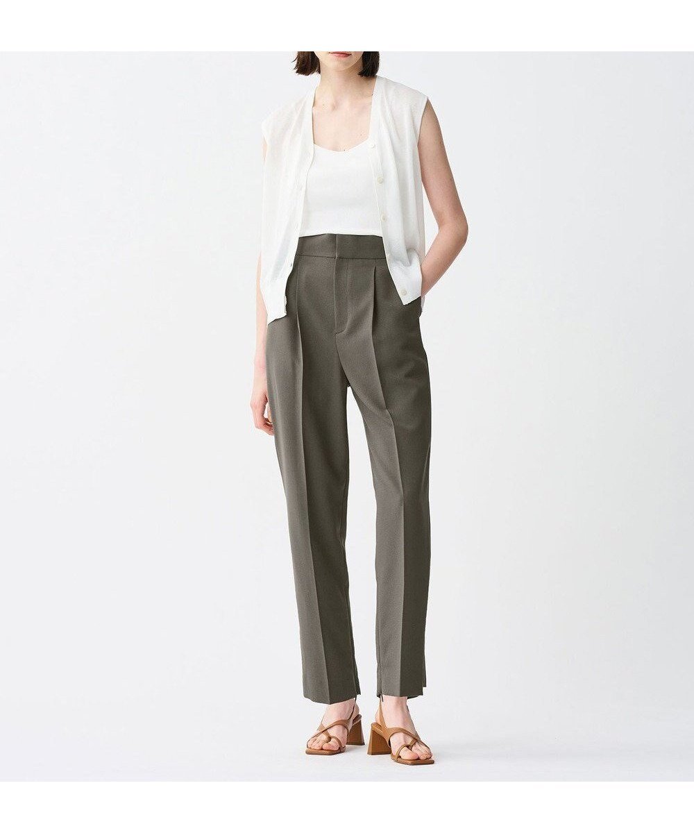 【アンクレイヴ/uncrave】の【UVカット・接触冷感・洗濯機洗い可】ウォッシャブルドライサップ テーパードパンツ インテリア・キッズ・メンズ・レディースファッション・服の通販 founy(ファニー) 　ファッション　Fashion　レディースファッション　Fashion for Women　パンツ　Pants & Trousers　春　Spring　サスペンダー　Suspenders, Braces　ジャケット　Jacket, Outerwear　スリット　Slit, Slit Detail　センター　Center, Center Line　フレア　Flare, Flared　ワイド　Wide, Wide Fit　S/S・春夏　SS, Spring/Summer, Warm Season　夏　Summer　スレート|ID: prp329100004857243 ipo3291000000035844557