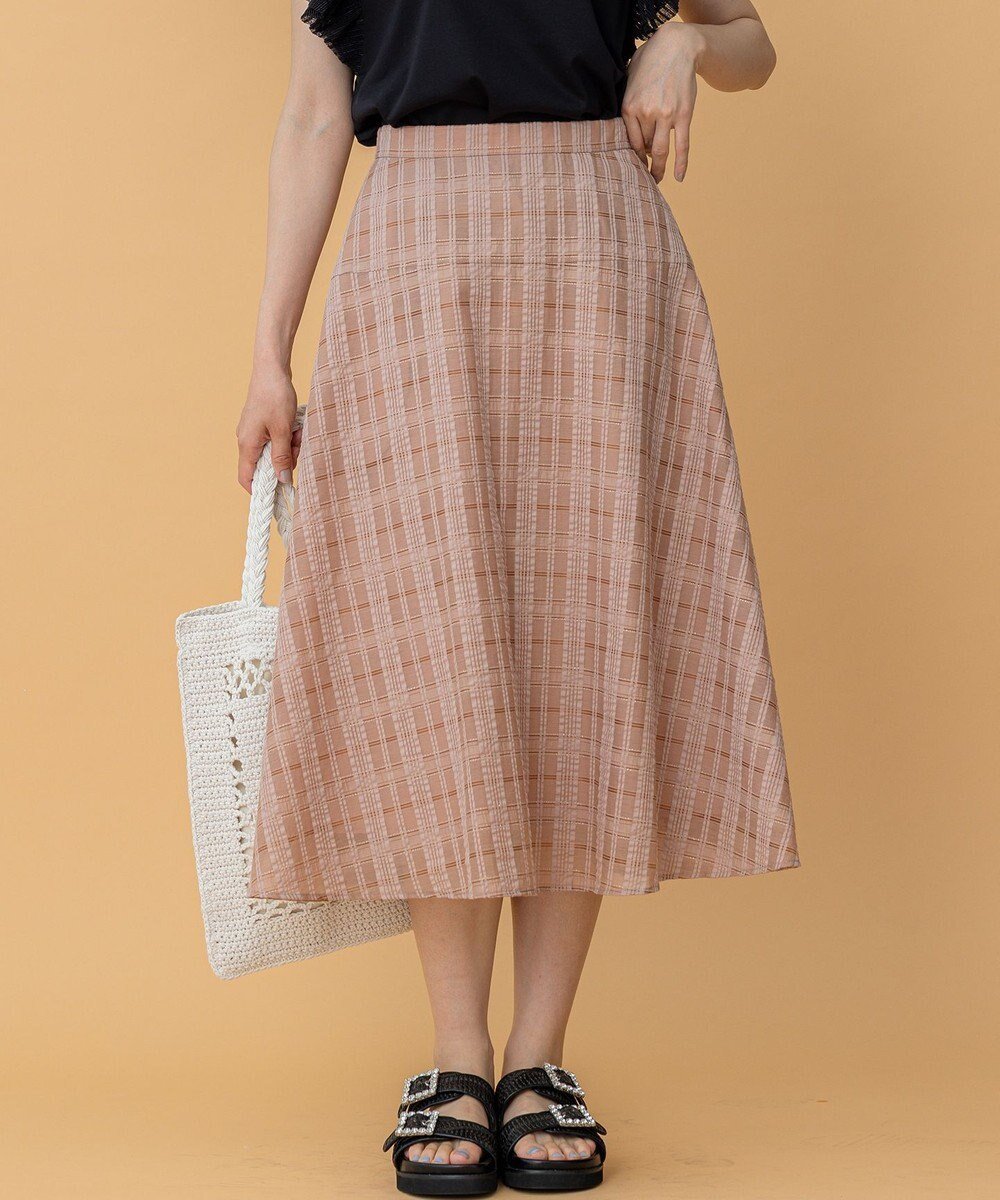 【組曲/KUMIKYOKU】のラメシアーチェック スカート 人気、トレンドファッション・服の通販 founy(ファニー) 　ファッション　Fashion　レディースファッション　Fashion for Women　スカート　Skirts　春　Spring　シアー　Sheer, See-Through　フレア　Flare, Flared　S/S・春夏　SS, Spring/Summer, Warm Season　夏　Summer　エレガント 上品　Elegant　 other-1|ID: prp329100004857280 ipo3291000000035846256
