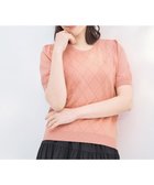 【ティアクラッセ/Tiaclasse】の【洗える】ダイヤ柄編みサマーニットトップス ピンク|ID: prp329100004857299 ipo3291000000035847001