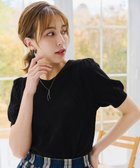 【ティアクラッセ/Tiaclasse】の【洗える】ダイヤ柄編みサマーニットトップス ブラック|ID: prp329100004857299 ipo3291000000035847010