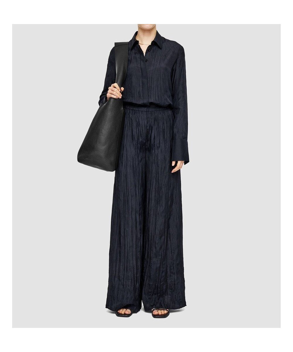 【ジョゼフ/JOSEPH】の【洗える】ハボタイ ワイドレッグトラウザーズ インテリア・キッズ・メンズ・レディースファッション・服の通販 founy(ファニー) 　ファッション　Fashion　レディースファッション　Fashion for Women　パンツ　Pants & Trousers　デザート　Dessert, Sweet Treat　ハンド　Hand, Handmade　ワイド　Wide, Wide Fit　夏　Summer　春　Spring　S/S・春夏　SS, Spring/Summer, Warm Season　洗える　Machine Washable　Navy|ID: prp329100004857430 ipo3291000000035850464