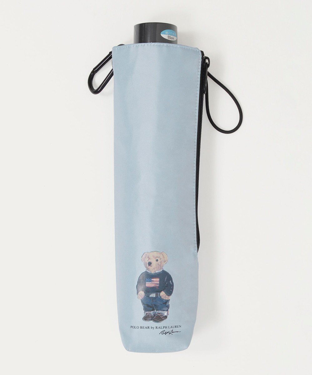 【ムーンバット/MOONBAT】の【WEB限定/遮光率100%/遮熱/UV/耐風】POLO RALPH LAUREN(ポロ ラルフローレン)晴雨兼用日傘 ポロベア 無地 折りたたみ傘 インテリア・キッズ・メンズ・レディースファッション・服の通販 founy(ファニー) 　ファッション　Fashion　レディースファッション　Fashion for Women　レイングッズ・傘・晴雨兼用傘　Umbrellas & Rain Gear　アイビー　Ivy Pattern　傘　Umbrella, Parasol　軽量　Lightweight, Ultra Light　ニューヨーク　New York, NYC Style　日傘　Parasol, UV Umbrella　無地　Plain, Solid Color　ワンポイント　One Point, Statement Accent　ビジネス 仕事 通勤　Business / Work / Commuting　サックスブルー|ID: prp329100004857445 ipo3291000000035850835