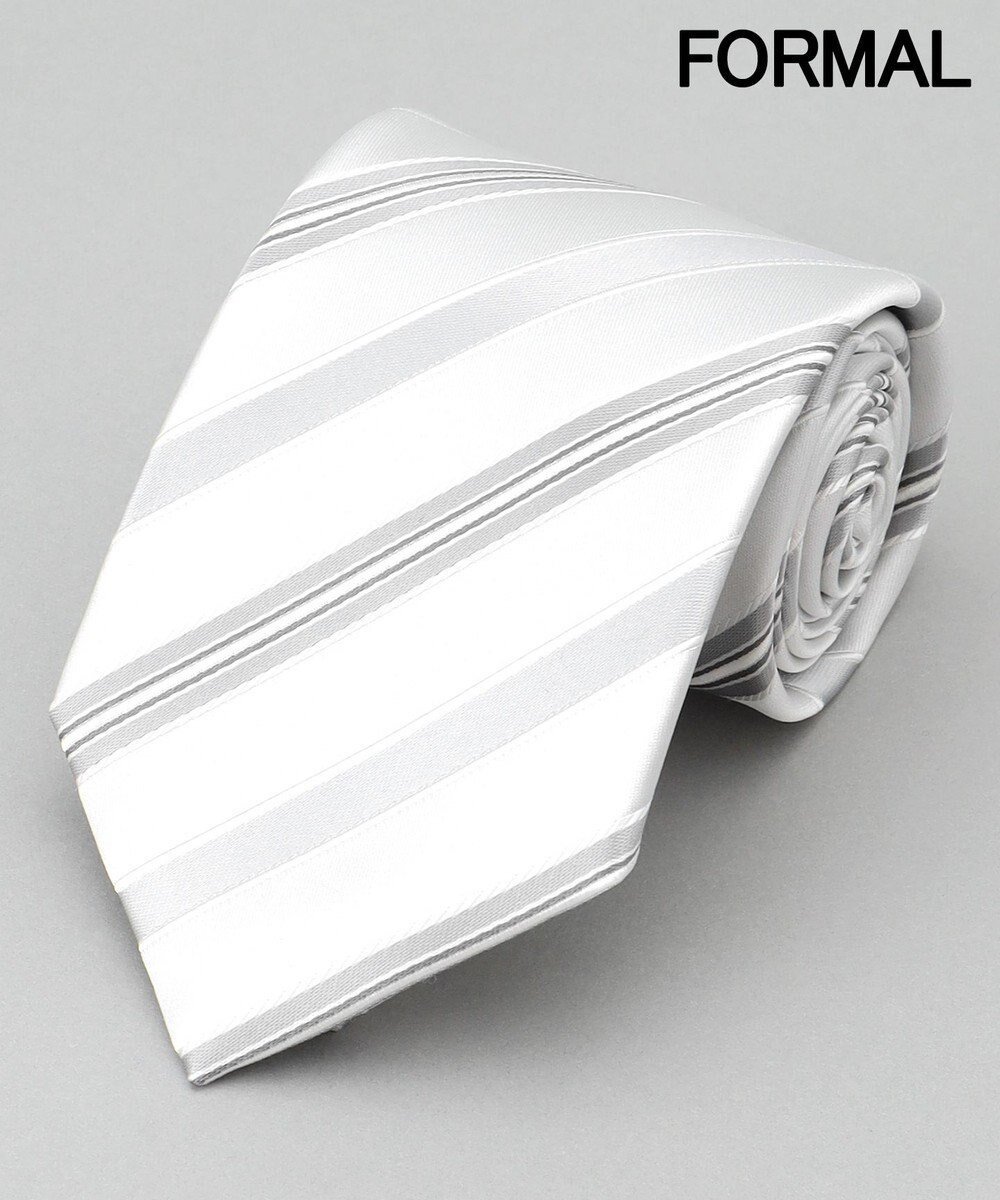 【五大陸/gotairiku / MEN】の【WEAR BLACK】フォーマル用_ストライプ ネクタイ インテリア・キッズ・メンズ・レディースファッション・服の通販 founy(ファニー) 　ファッション　Fashion　メンズファッション　Fashion for Men　シルバー　Silver, Metallic Silver　ストライプ　Stripe, Striped Pattern　スーツ　Suit, Formalwear　フォーマル　Formal, Dressy　ホワイト系1|ID: prp329100004857565 ipo3291000000035867929