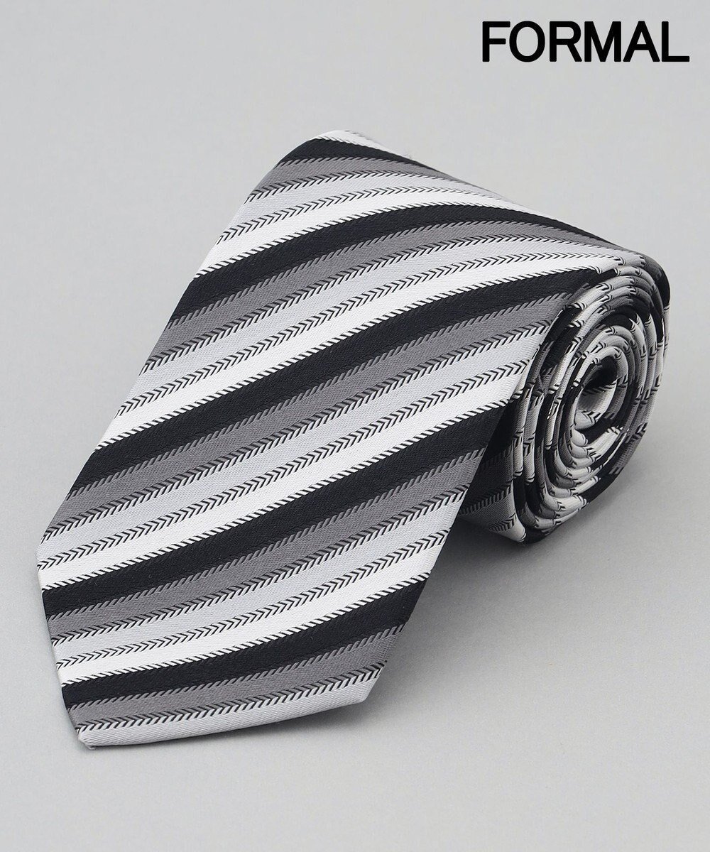 【五大陸/gotairiku / MEN】の【WEAR BLACK】フォーマル用_ストライプ ネクタイ インテリア・キッズ・メンズ・レディースファッション・服の通販 founy(ファニー) 　ファッション　Fashion　メンズファッション　Fashion for Men　シルバー　Silver, Metallic Silver　ストライプ　Stripe, Striped Pattern　スーツ　Suit, Formalwear　フォーマル　Formal, Dressy　ブラック系1|ID: prp329100004857565 ipo3291000000035867930