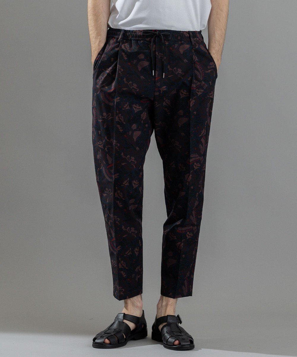 【ジョゼフ オム/JOSEPH HOMME / MEN】の新柄【シワになりにくい】クールドッツストレッチ メキシカンプリント ドロスト付ワイドテーパードパンツ/TEDDY インテリア・キッズ・メンズ・レディースファッション・服の通販 founy(ファニー) 　ファッション　Fashion　メンズファッション　Fashion for Men　ボトムス　Bottoms　ウォッシャブル　Machine Washable　春　Spring　ストレッチ　Stretch, Stretchy Fabric　スポーツ　Sports, Activewear　ドローコード　Drawcord, Drawstring Cord　プリント　Print, Printed Pattern　ポケット　Pocket, Pocket Detail　リラックス　Relax, Relaxed Fit　ループ　Loop, Loop Knit　S/S・春夏　SS, Spring/Summer, Warm Season　夏　Summer　ダークブラウン系5|ID: prp329100004857585 ipo3291000000035868334