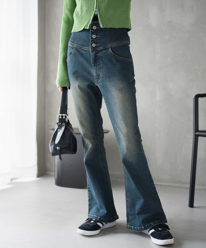 【ウィゴー/WEGO】のハイウエストストレッチフレアデニムパンツ インテリア・キッズ・メンズ・レディースファッション・服の通販 founy(ファニー) https://founy.com/ ファッション Fashion レディースファッション Fashion for Women パンツ Pants & Trousers デニムパンツ・ジーンズ・美脚デニム Denim Jeans & Pants 春 Spring ショート Short, Short Length ストレッチ Stretch, Stretchy Fabric スニーカー Sneakers, Trainers スマホ Smartphone, Mobile Device デニム Denim, Jeans Material バランス Balance, Style Balance パターン Pattern, Design Print フレア Flare, Flared ボトム Bottoms, Lower Wear S/S・春夏 SS, Spring/Summer, Warm Season おすすめ Recommended / Our Picks 夏 Summer |ID: prp329100004857673 ipo3291000000035870645